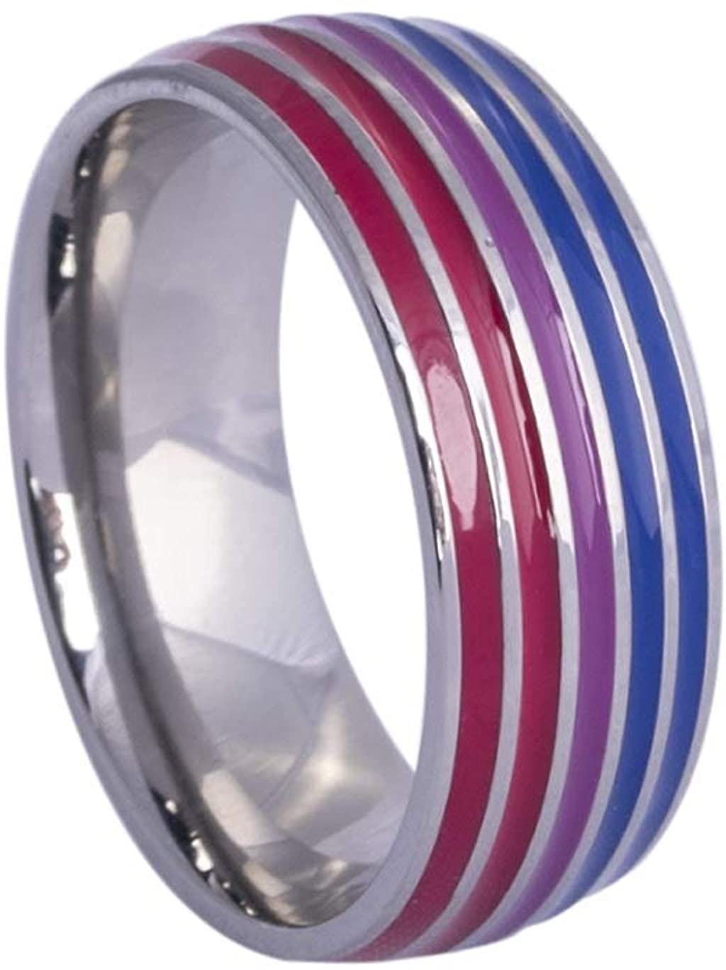 Bisexual Stainless Steel Comfort Fit Band Ring (5)