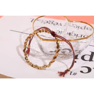 Tibetan copper beads bracelet for men and women, buddhist good luck bracelet