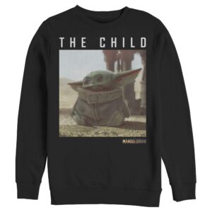 star wars men's green child sweatshirt black, large