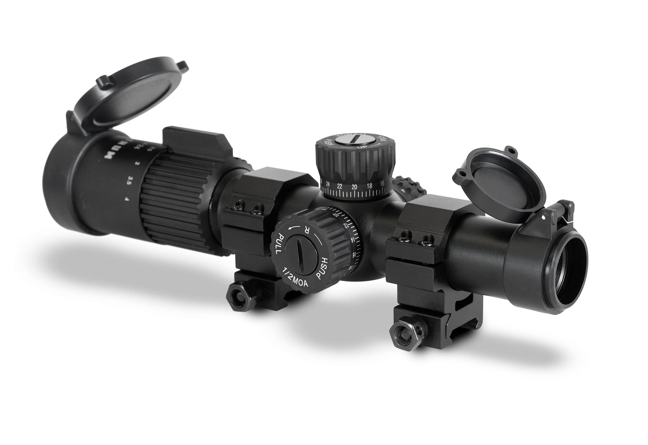 Monstrum G3 1-4x24 First Focal Plane FFP Rifle Scope with Illuminated MX1Reticle | Black