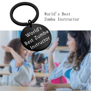 FEELMEM Teacher Gift Zumba Teacher Appreciation Gift World's Best Zumba Instructor Black Keychain Dance Jewelry for Dance Teacher Zumba Teacher (Zumba)