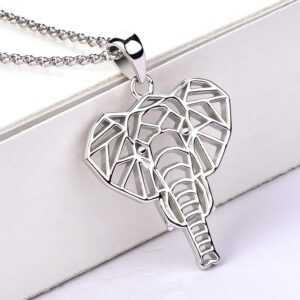 JO WISDOM Women Elephant Necklace,925 Sterling Silver Lucky Animal Amulet Pendant Necklace