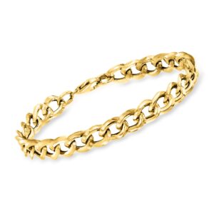 ross-simons italian 14kt yellow gold curb-link bracelet. 8 inches