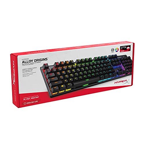 HyperX Alloy Origins - Mechanical Gaming Keyboard - Software-Controlled Light & Macro Customization - Compact Form Factor - Linear Switch Red - RGB LED Backlit (Renewed)