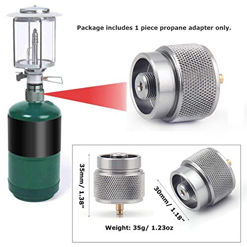 Hamans Propane Adapter Camping Stove Adapter Gas Adapter Converter Outdoor Propane Small Tank Input EN417 Valve Output Cylinder Canister Adapter for Outdoor Camping