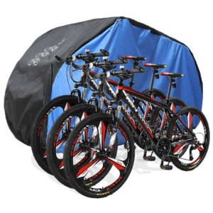 aiskaer bike cover for 2 or 3 bikes outdoor waterproof bicycle storage with lock hole for mountain road electric bike heavy duty bikes,bike tarp heavy duty ripstop material 210d