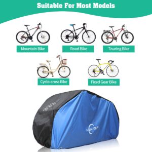 Aiskaer Bike Cover for 2 or 3 Bikes Outdoor Waterproof Bicycle Storage with Lock Hole for Mountain Road Electric Bike Heavy Duty Bikes,Bike Tarp Heavy Duty Ripstop Material 210D