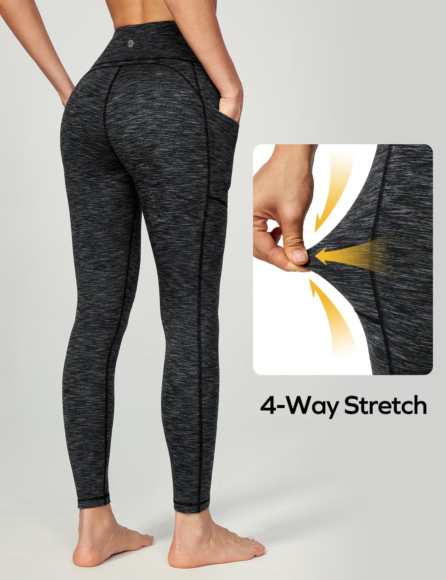 Ewedoos Womens Yoga Pants High Waisted Leggings with Pockets Workout Leggings for Women Tummy Control Compression Pants Charcoal