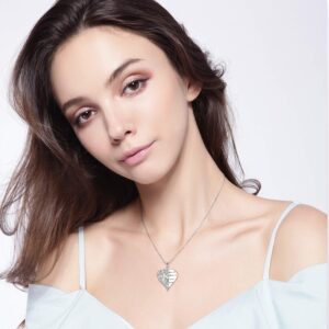 YFN Angel Wings Heart Necklace Sterling Silver Guardian Angel Wings Pendant Necklace for Women Wings Jewelry Gifts