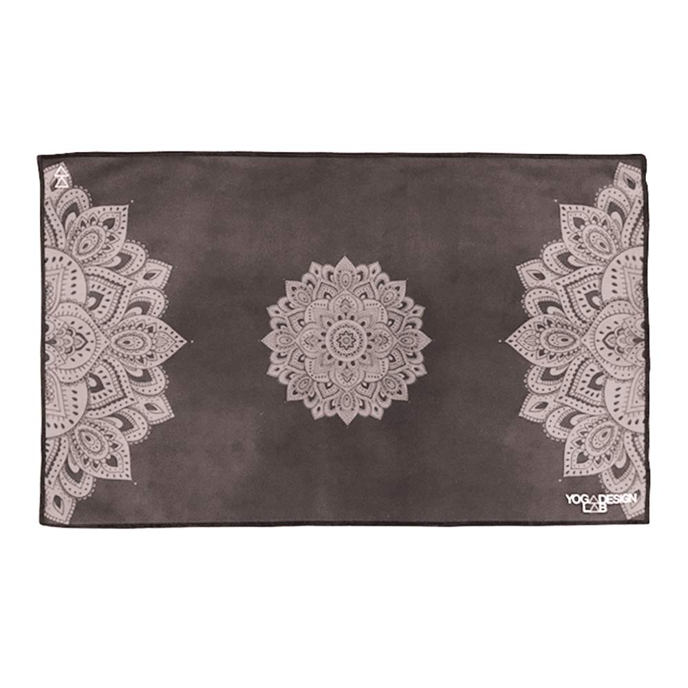 Yoga Design LAB | The Hand Towel | Premium Non Slip Hand Towel | Designed in Bali | Colorful Eco Printed + Quick Dry + Soft | Hot Yoga, Bikram, Ashtanga, Sport, Barre, Travel (Mandala Black)