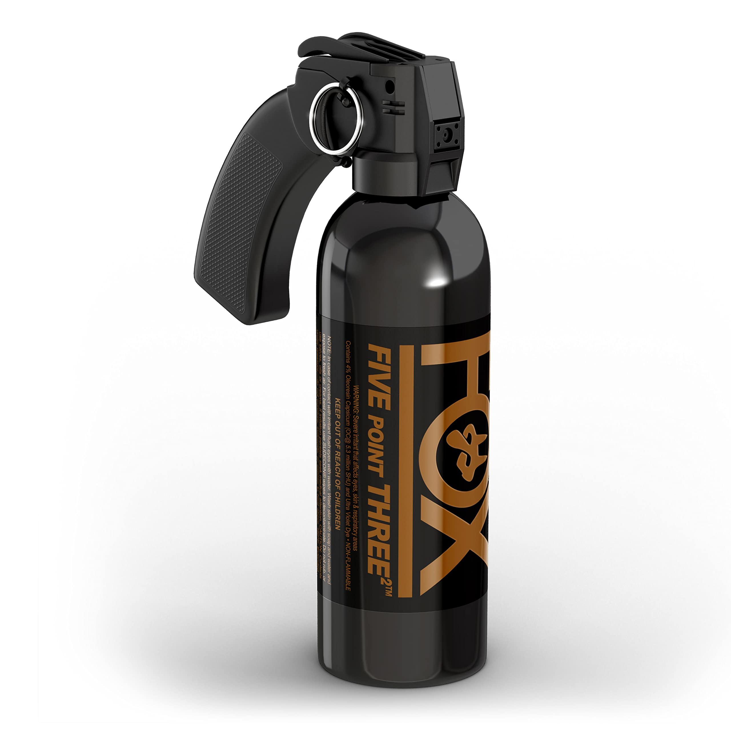 Fox Labs, 5.3 Squared - 4% OC Spray w/Pistol Grip Stream, (12 oz) #PG124SDB