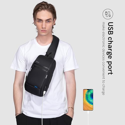 VGOAL Backpack Shoulder Crossbody Chest Bag for Men with USB Charging Port