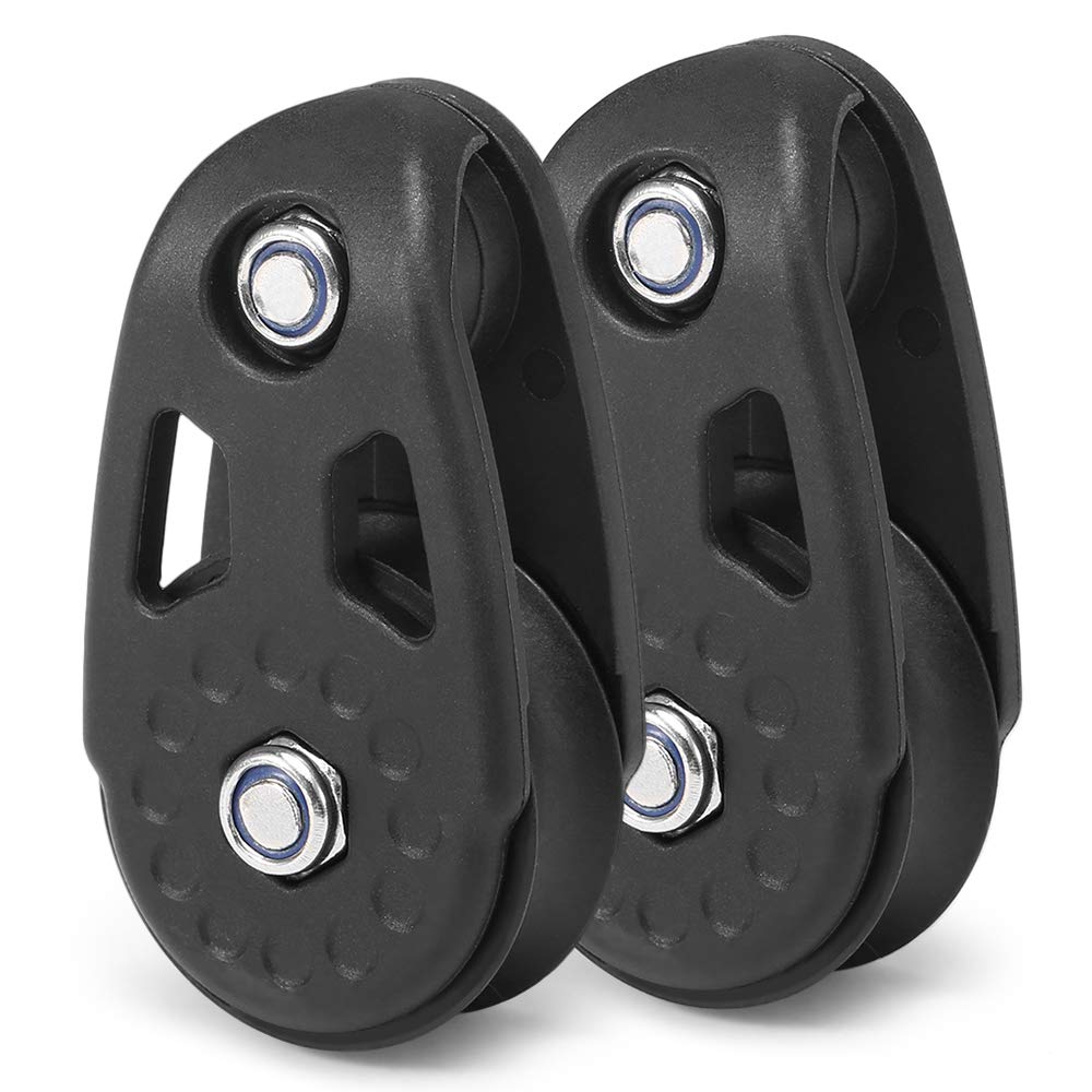 LIXADA 2Pcs Kayak Slide Rail Anchor Trolley Kit Pulley Blocks for Kayak Canoe Boat