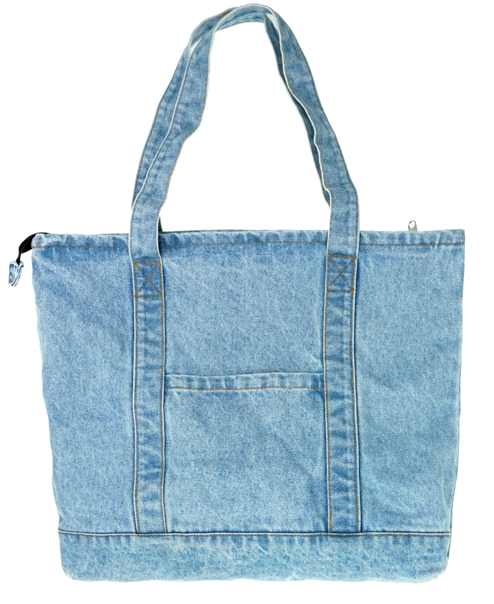 YunZh Denim Tote Bag Casual Style Lightweight Classic Retro Travel Shopper Shoulder Handbag