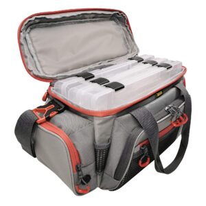 Evolution Outdoors FL30006: 5007 Pro-Angler Zerust Tackle Bag (Grey/Red) - Includes 3 Trays