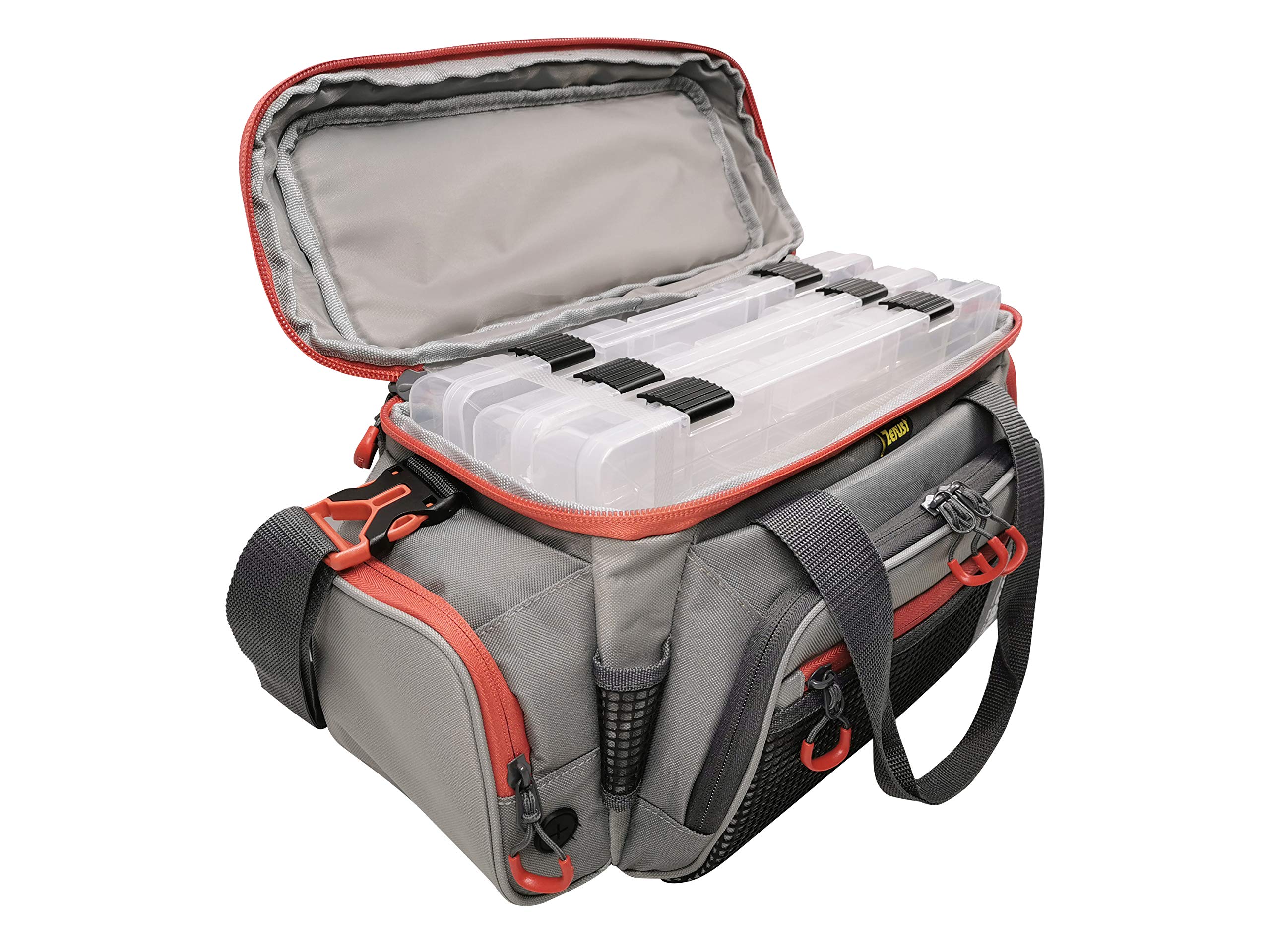 Evolution Outdoors FL30006: 5007 Pro-Angler Zerust Tackle Bag (Grey/Red) - Includes 3 Trays