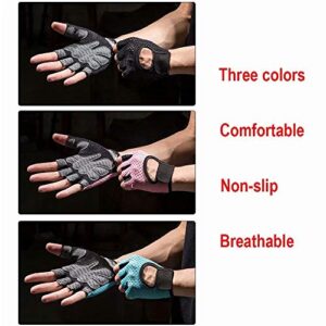 LONGU Workout Gloves Breathable Non-Slip Silica Gel Grip Exercise Gloves Men and Women for Weightlifting,Yoga,Dumbbell,Bodybuilding Sport Pink