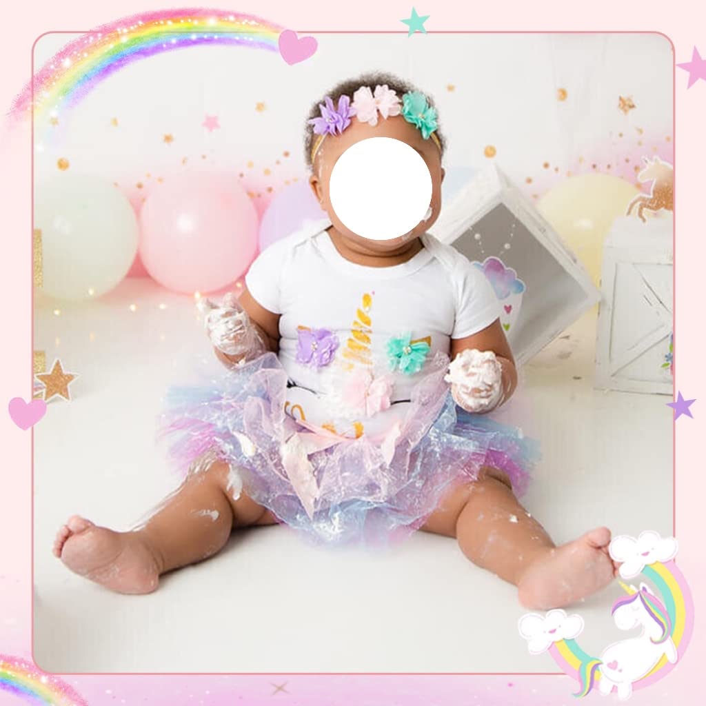 XIFAMNIY Baby Girl 1st Birthday Outfit 1 Year Unicorn Onesie Tutu Dress Headband Legging Socks