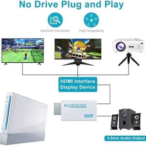 CHS Goodeliver Wii to Hdmi Connector/Converter/Adapter, 1080p Output Video, 3.5mm Audio - Supports All Wii Display Modes, White