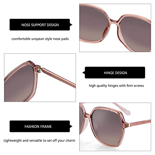 ZENOTTIC Polarized Sunglasses for Women Vintage Oversized Square Sun Glasses Ladies Shades UV400 Protection