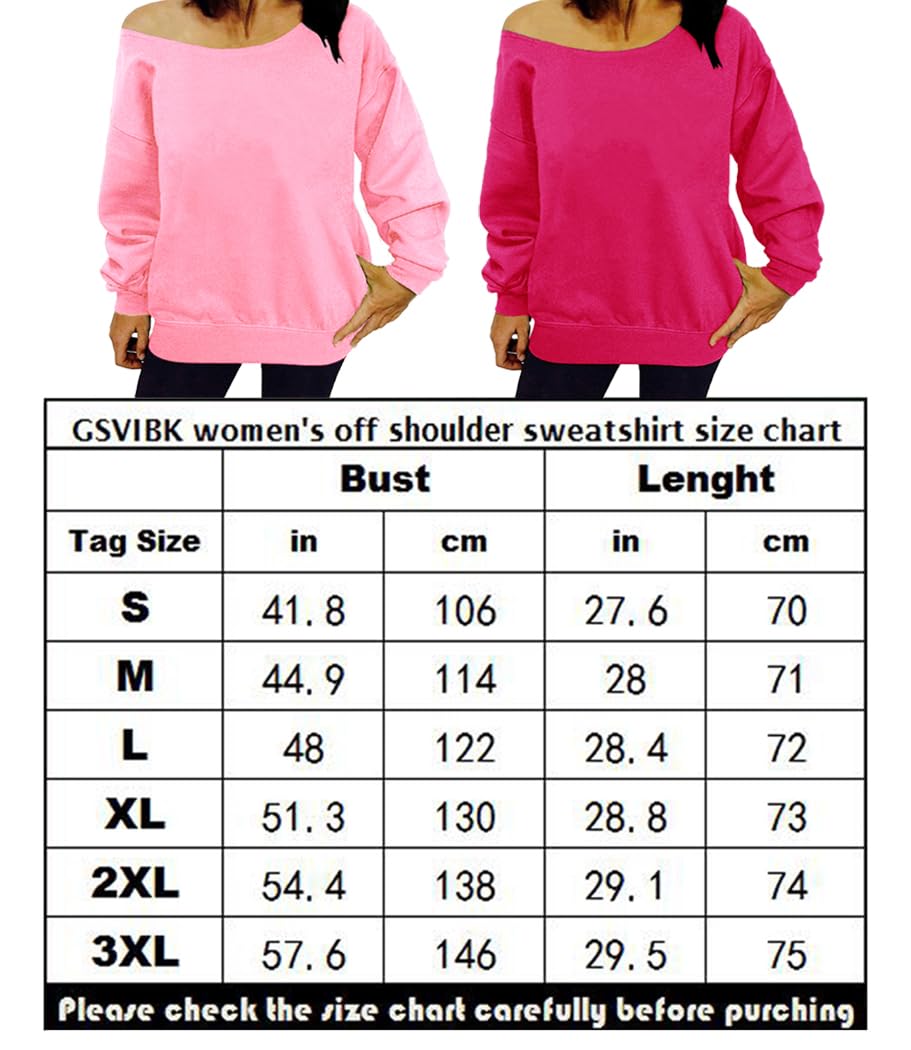 GSVIBK Womens Off Shoulder Sweatshirt Long Sleeve Black Sweatshirts Slouchy Pullover Shirts 107 Begoniapink 2XL