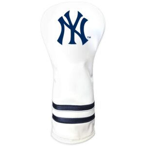 team golf mlb new york yankees white vintage fairway head cover white vintage fairway golf club headcover, form fitting design, retro design