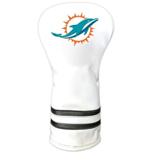 team golf nfl miami dolphins white vintage driver head cover white vintage driver golf club headcover, form fitting design, retro design & superb quality