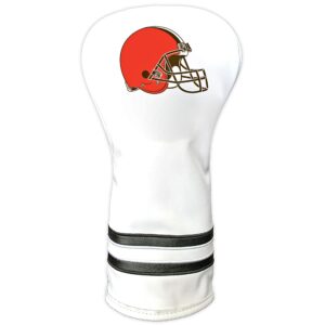 Team Golf NFL Cleveland Browns White Vintage Driver Head Cover White Vintage Driver Golf Club Headcover, Form Fitting Design, Retro Design