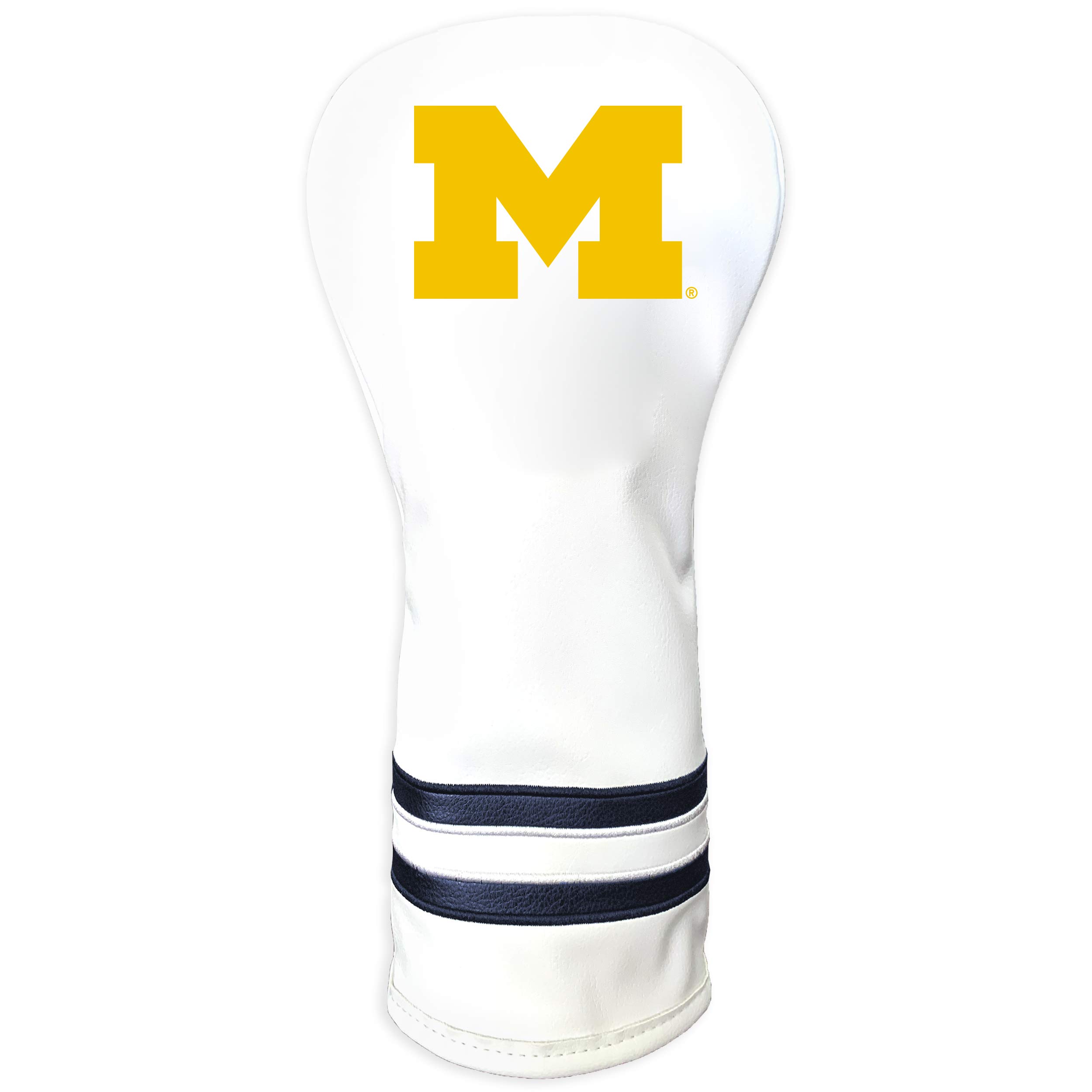 Team Golf NCAA Michigan Wolverines White Vintage Fairway Head Cover White Vintage Fairway Golf Club Headcover, Form Fitting Design, Retro Design