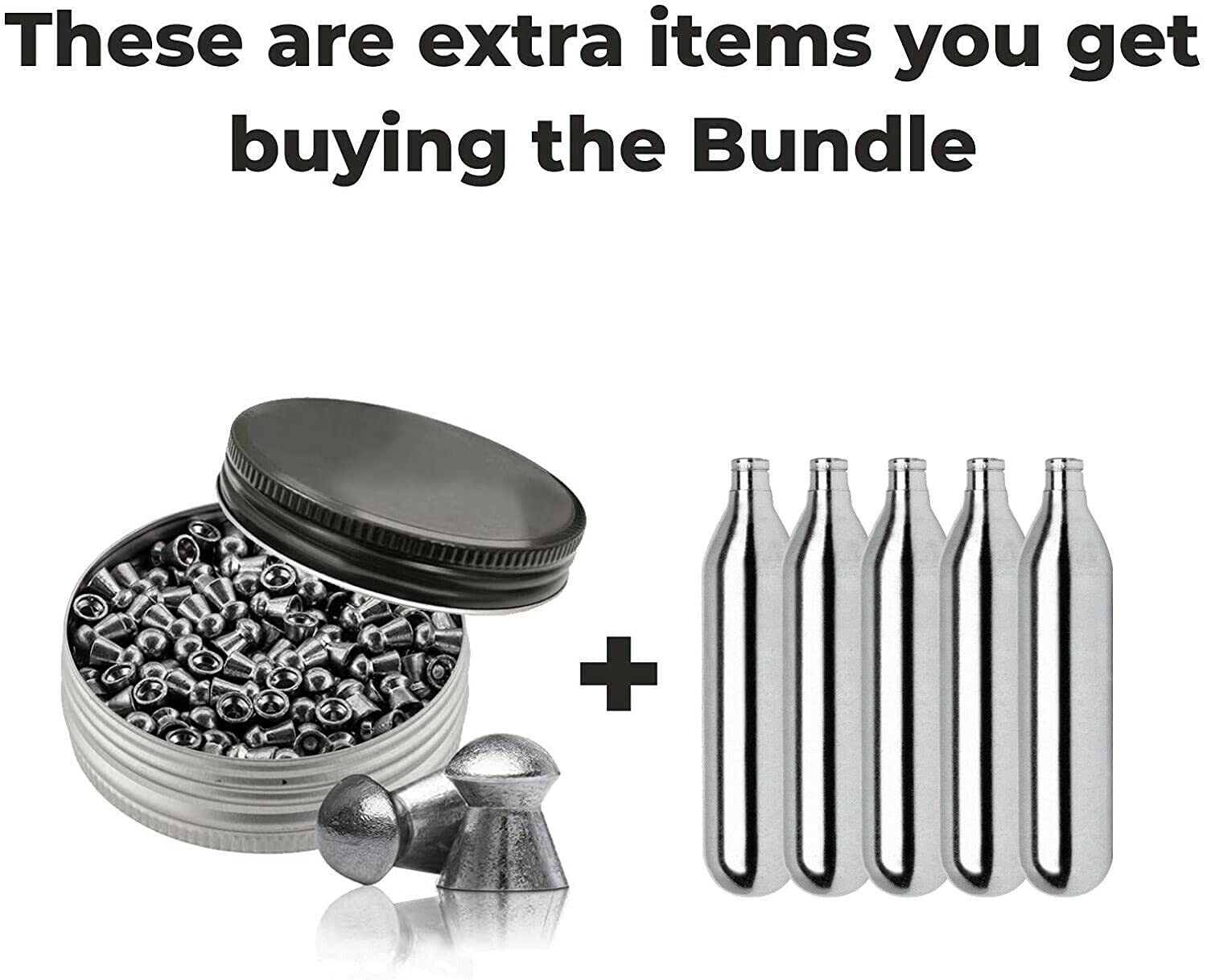 Umarex Colt Government 1911 A1 CO2 Semi Auto Air Pistol Pellets Airgun with 5X 12gr CO2 Tanks and Wearable4U Pack of 500 .177 Lead Pellets Bundle (Black)