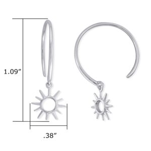 Boma Jewelry Sterling Silver Sunburst Pull Through Hoop Earrings