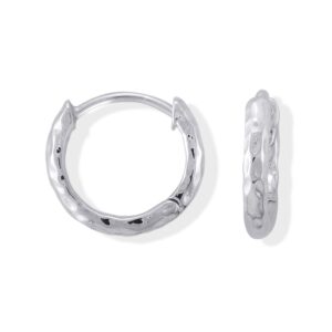 Boma Jewelry Sterling Silver Textured Huggie Hoop Earrings