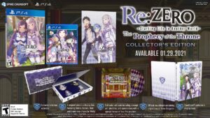 re:zero – the prophecy of the throne collector’s edition – playstation 4