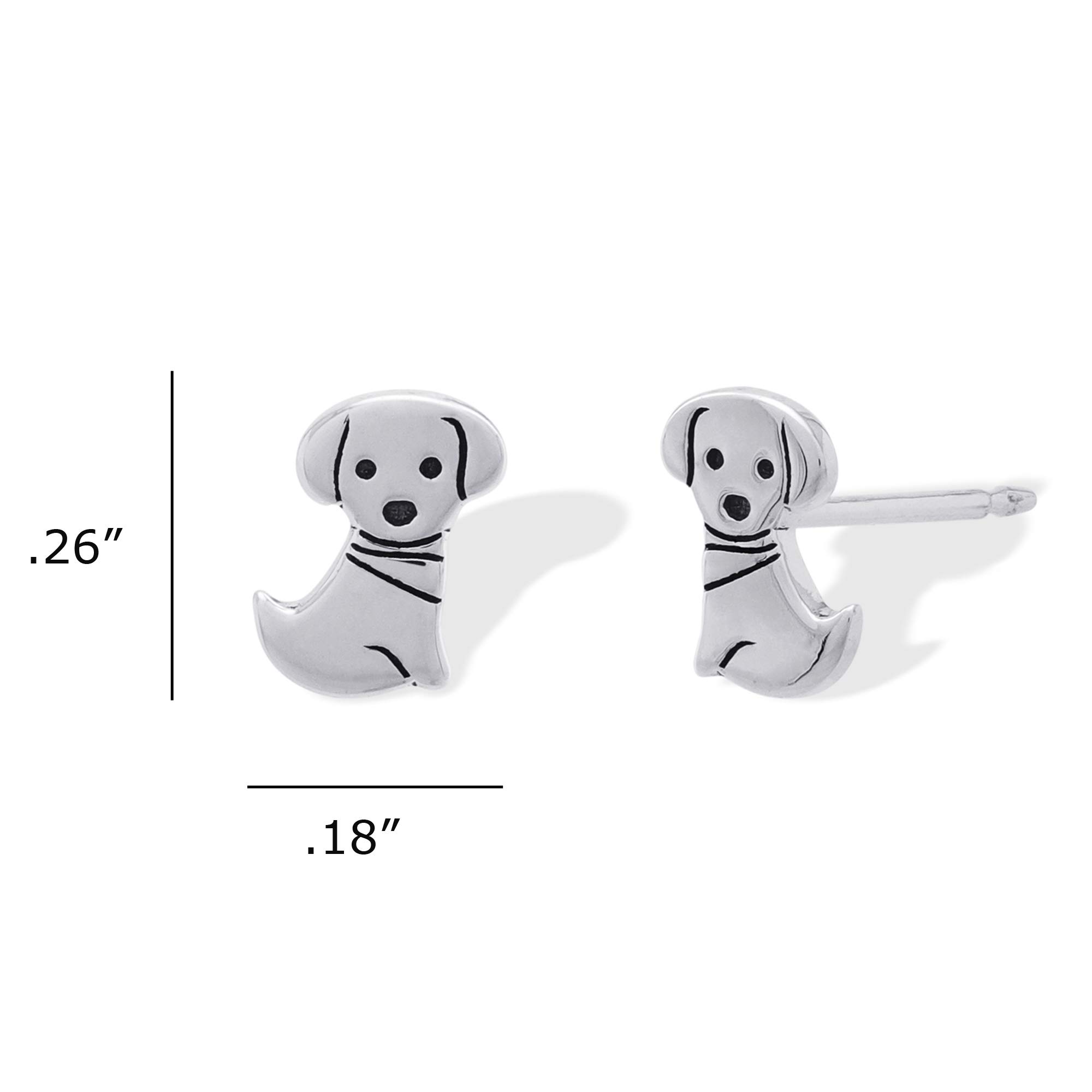 Boma Jewelry Sterling Silver Puppy Dog Stud Earrings