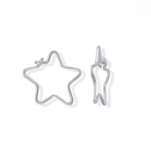 Boma Jewelry Sterling Silver Star Hoop Earrings