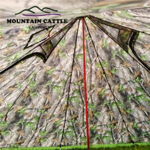 Ultralight Tipi Hot Tent with Fire Retardant Flue Pipes Window Teepee,3.4lb(Camouflage)