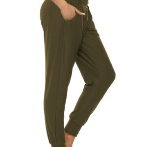 DIBAOLONG Womens Yoga Sweatpants Loose Workout Joggers Pants Comfy Lounge Pants with Pockets Army Green M