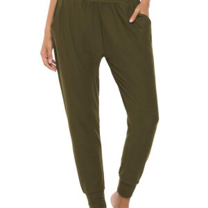 DIBAOLONG Womens Yoga Sweatpants Loose Workout Joggers Pants Comfy Lounge Pants with Pockets Army Green M