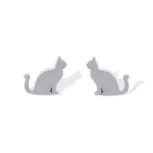 boma jewelry sterling silver sitting cat stud earrings