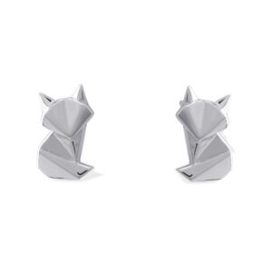 boma jewelry sterling silver origami fox stud earrings