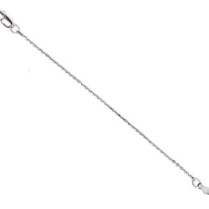 14k White Gold 1.00mm Diamond-Cut Solid Cable Chain Necklace Extender Safety Chain 6 Inches