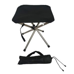 LIBOSULV Folding Camping Stool, Compact Chair, Super Compact, for Travel, Hiking, Camping, Gathering, Barbecue, with Carry Bag, Storage Size 12.99"x2.56"x2.56"