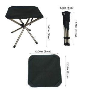 LIBOSULV Folding Camping Stool, Compact Chair, Super Compact, for Travel, Hiking, Camping, Gathering, Barbecue, with Carry Bag, Storage Size 12.99"x2.56"x2.56"