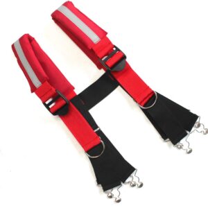 MELOTOUGH Firefighter Pant Suspenders Fire/Rescue Quick Adjust Suspenders with Reflective Strip (30-36 inch, Red Reflective)…