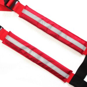 MELOTOUGH Firefighter Pant Suspenders Fire/Rescue Quick Adjust Suspenders with Reflective Strip (30-36 inch, Red Reflective)…