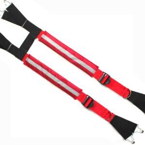 MELOTOUGH Firefighter Pant Suspenders Fire/Rescue Quick Adjust Suspenders with Reflective Strip (30-36 inch, Red Reflective)…