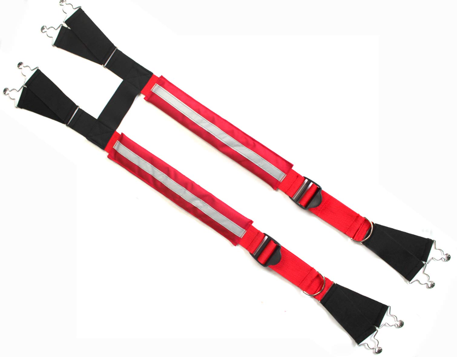 MELOTOUGH Firefighter Pant Suspenders Fire/Rescue Quick Adjust Suspenders with Reflective Strip (30-36 inch, Red Reflective)…