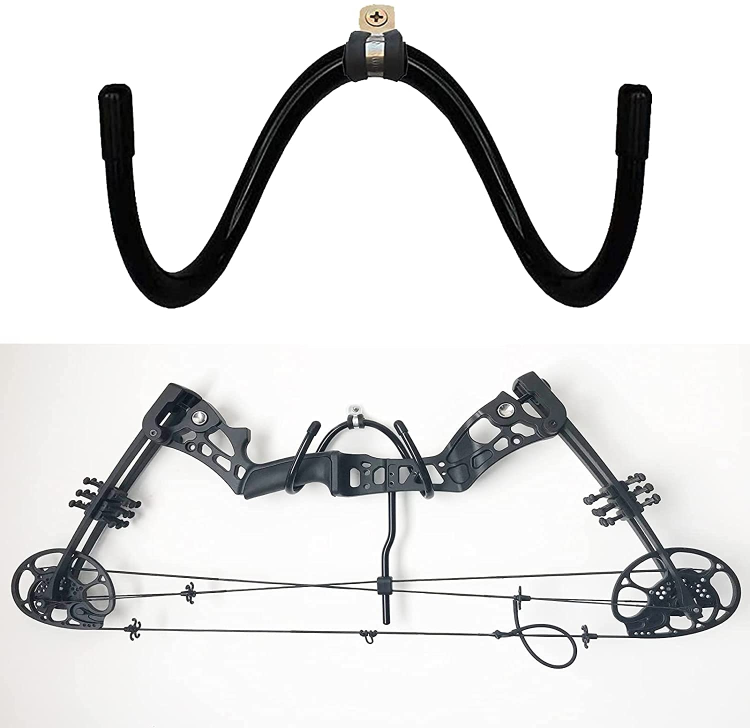 AUXPhome Bow Display Wall Hanger Wall Mount Storage Rack to Display Your Bow, Metal, Adjustable Size, Up to 20Lbs - No Bow