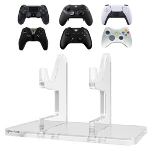 linkidea controller stand holder compatible with ps5 controller, acrylic 2 to 1 dual sense game controller mount bracket manual splicing compatible with xbox one playstation5 ps4 steam switch pc