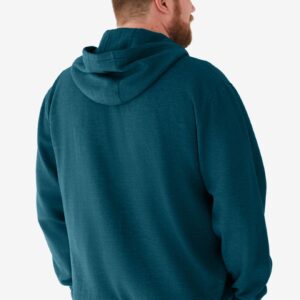 KingSize Men's Big & Tall Fleece Zip-Front Hoodie - 4XL, Heather Midnight Teal